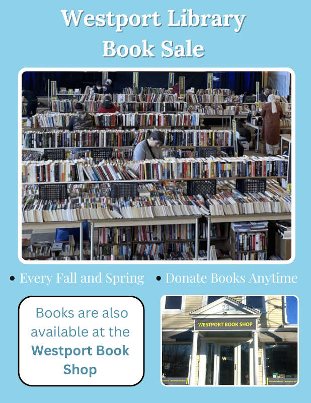 The Westport Library Book Sale, started 25 years ago, raises money for the Westport Library. In the 2023-24 fiscal year they were able to raise $70,000. The Westport Book Shop, created five years ago, further supports the library’s mission by raising essential funds and providing employment opportunities for individuals with differing abilities.